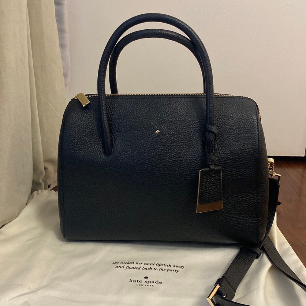 NWOT Kate Spade New York Madison Ave Knollwood Drive Mega Lane Satchel in black